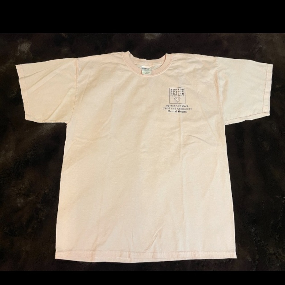 VTG Gildan Boston Public Health Child Mental Health Pale Pink T Shirt Men Large